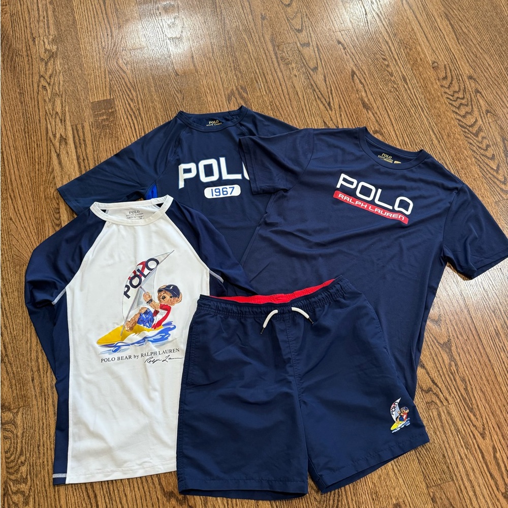 Polo by Ralph Lauren Kids Navy and White Shirt Set